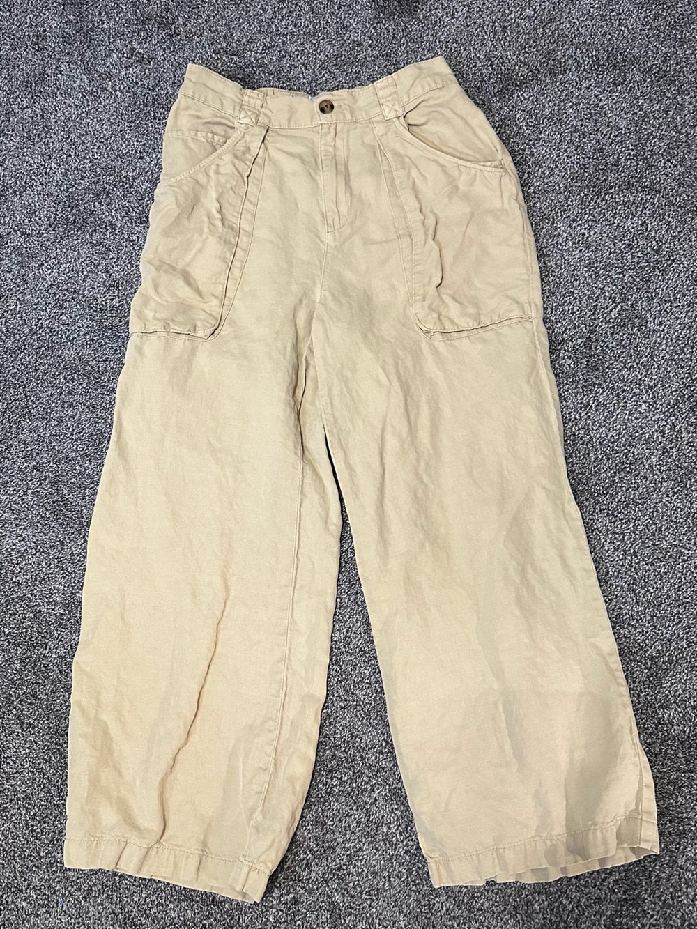 Joie Linen Blend Wide Leg Cargo Pants Size 10